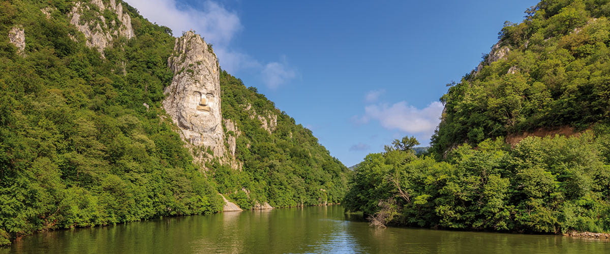The Decebalus Face rock carving